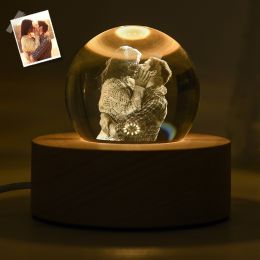 Personalized Photo crystal Ball Lamp Gift For Love