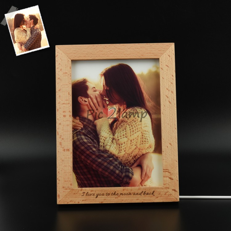 Custom Wooden Photo Frame Color Photo Lamp- Vertical - $29.00 ...